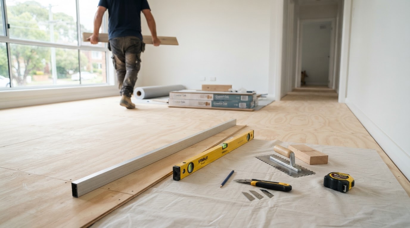 Level subfloor preparation before installing new flooring