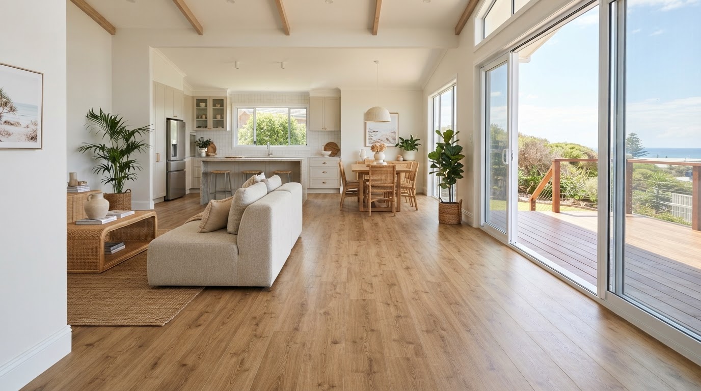 Modern Newcastle home with waterproof timber-look flooring